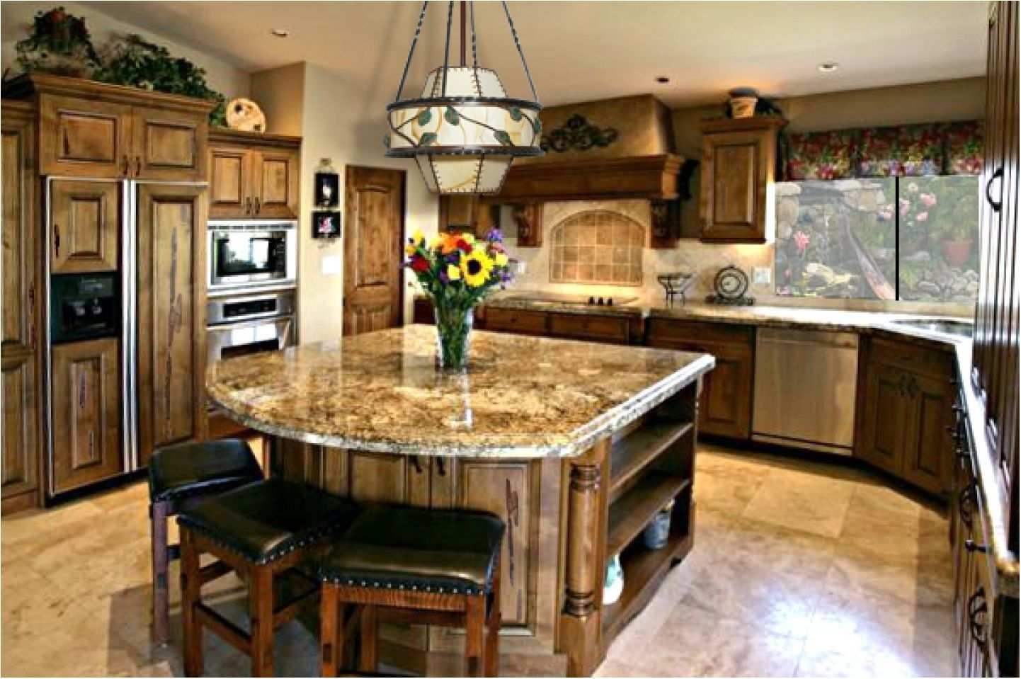 Granite countertop kitchen island