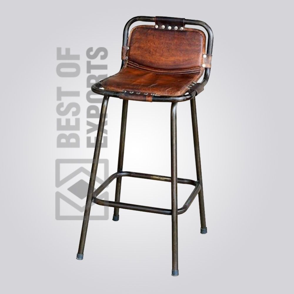 Leather rustic bar stools 1