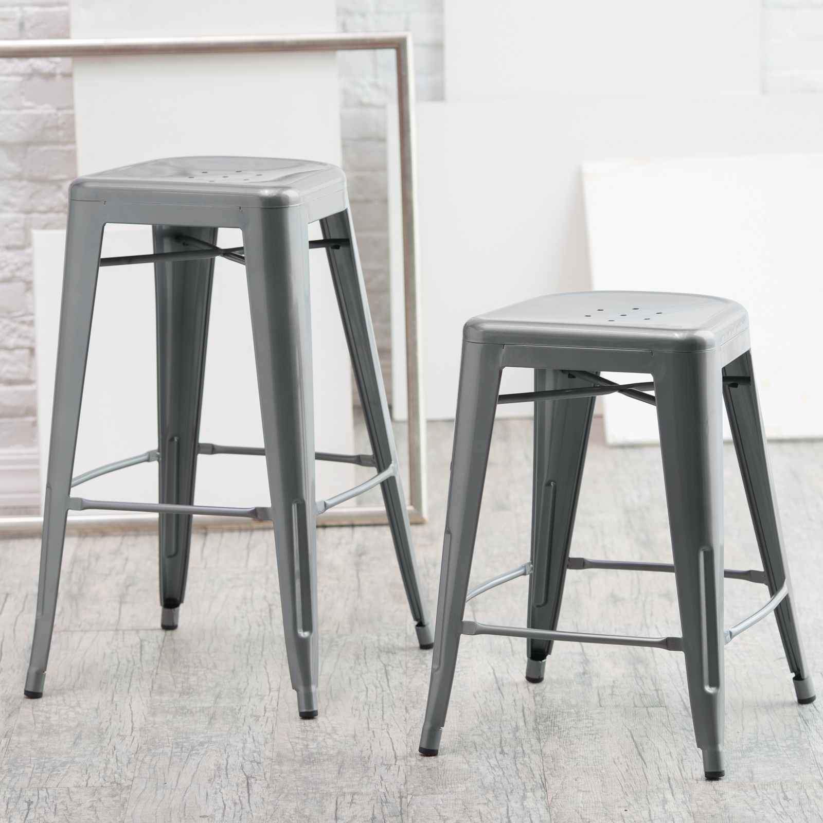Metal square bar stools 6