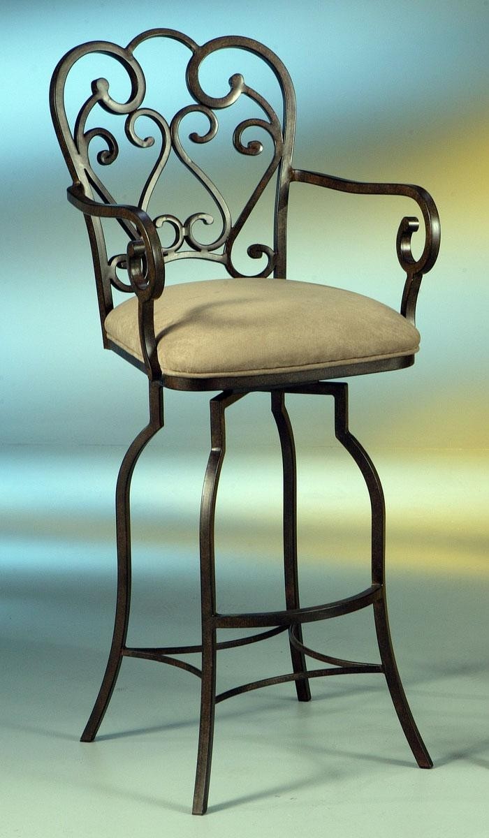 Upholstered arm swivel bar stool 15