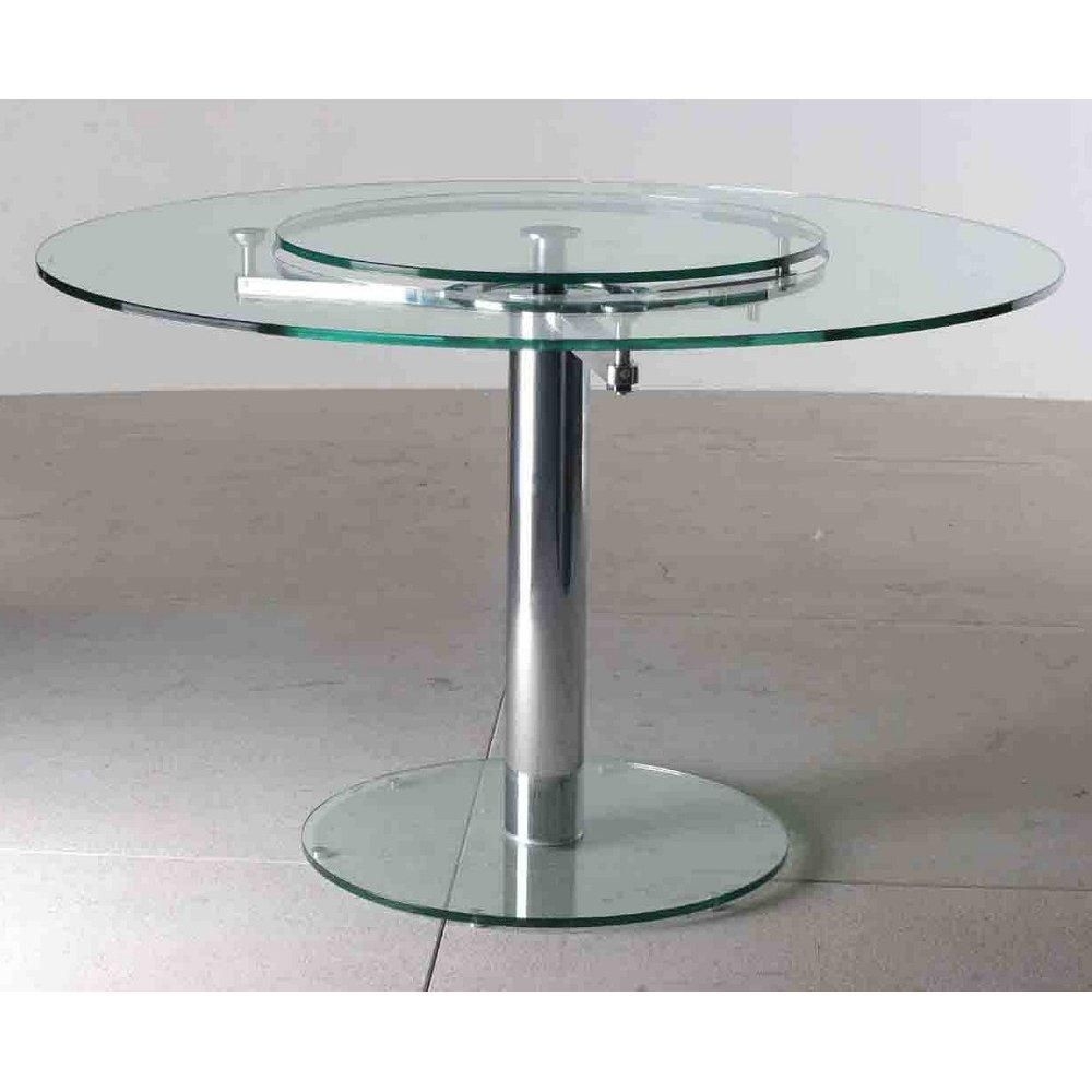 Round dining table with built in lazy susan