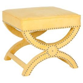 Mystic Upholstered Ottoman Color: Yellow