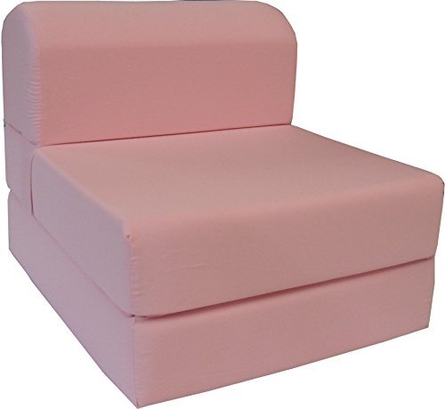 6 Thick X 36 Wide X 70 Long Twin Size Pink Sleeper Chair Folding Foam Bed 1 8lbs Density Studio Guest Foldable Chair Beds Foam Sofa Couch 