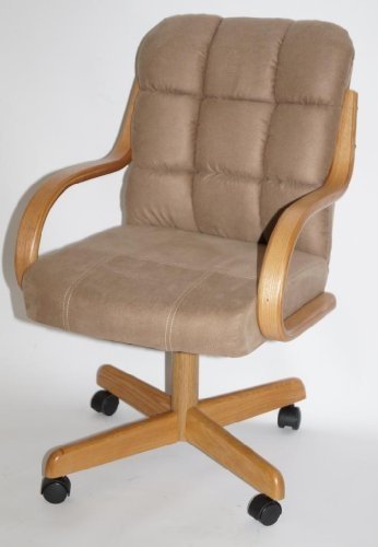Casual Dining Cushion Swivel and Tilt Rolling Caster Chair