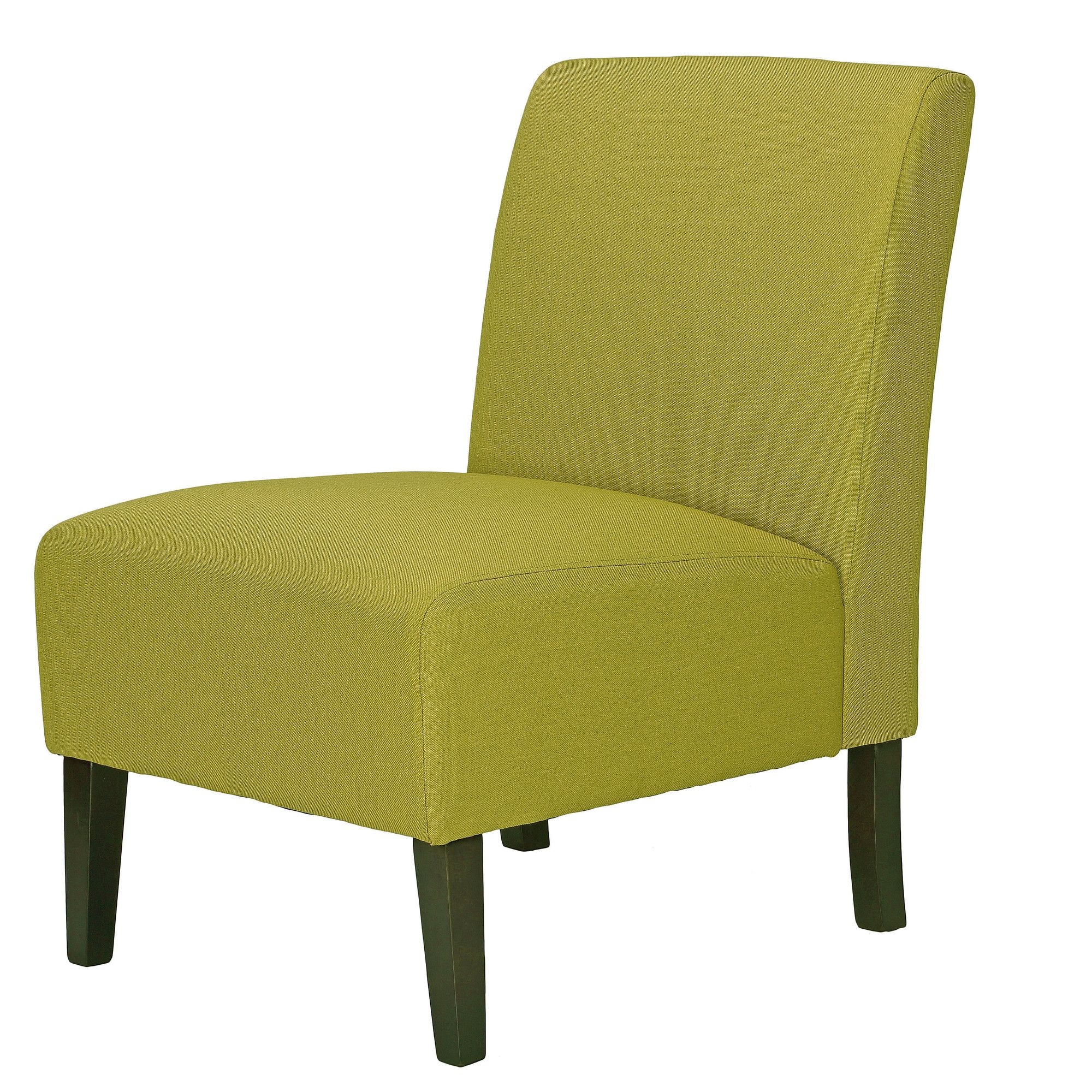 Cortesi Home Chicco Citron Armless Accent Chair, Linen Green