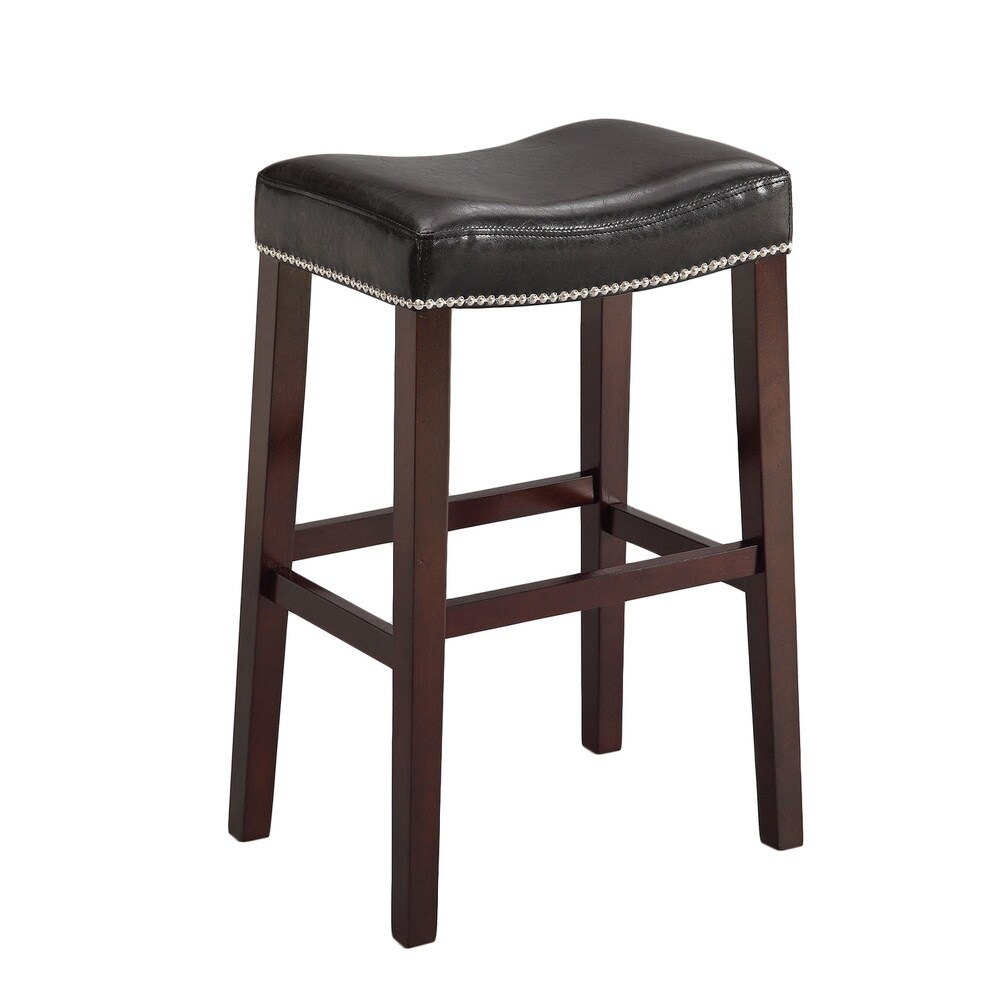 Counter H. StoolS Red PU Espresso Finish by Acme Furniture