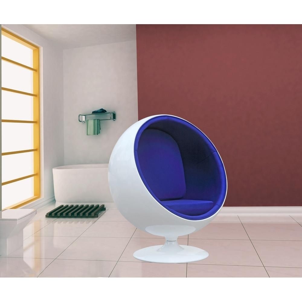 Designer Modern Eero Aarnio Ball Chair with Blue Interior - With