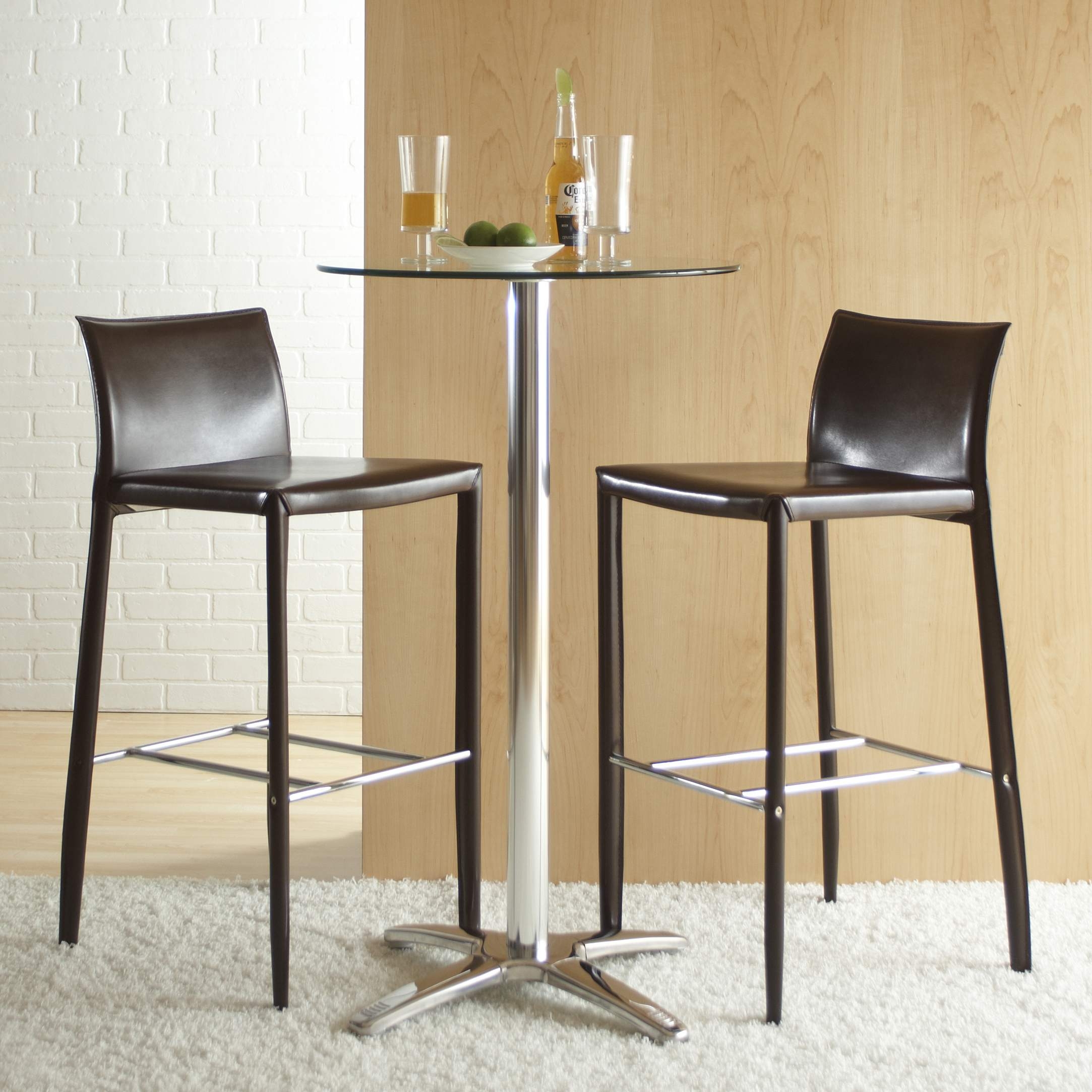 Eurostyle Shelby 30 Inch Seat Height Leather Bar Stool (set of 2)