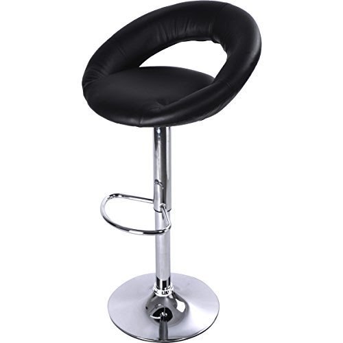 Giantex Pu Leather Adjustable Counter Swivel Bar Stool Pub Barstools Chairs Black New (Black)