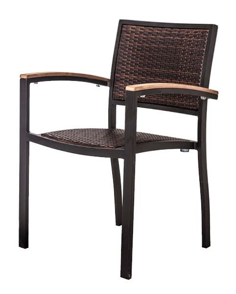 Jadon Outdoors 2014-22S Emma Arm Chair, 22" Width x 23" Depth x 33" Height, Safari Brown (Set of 2)