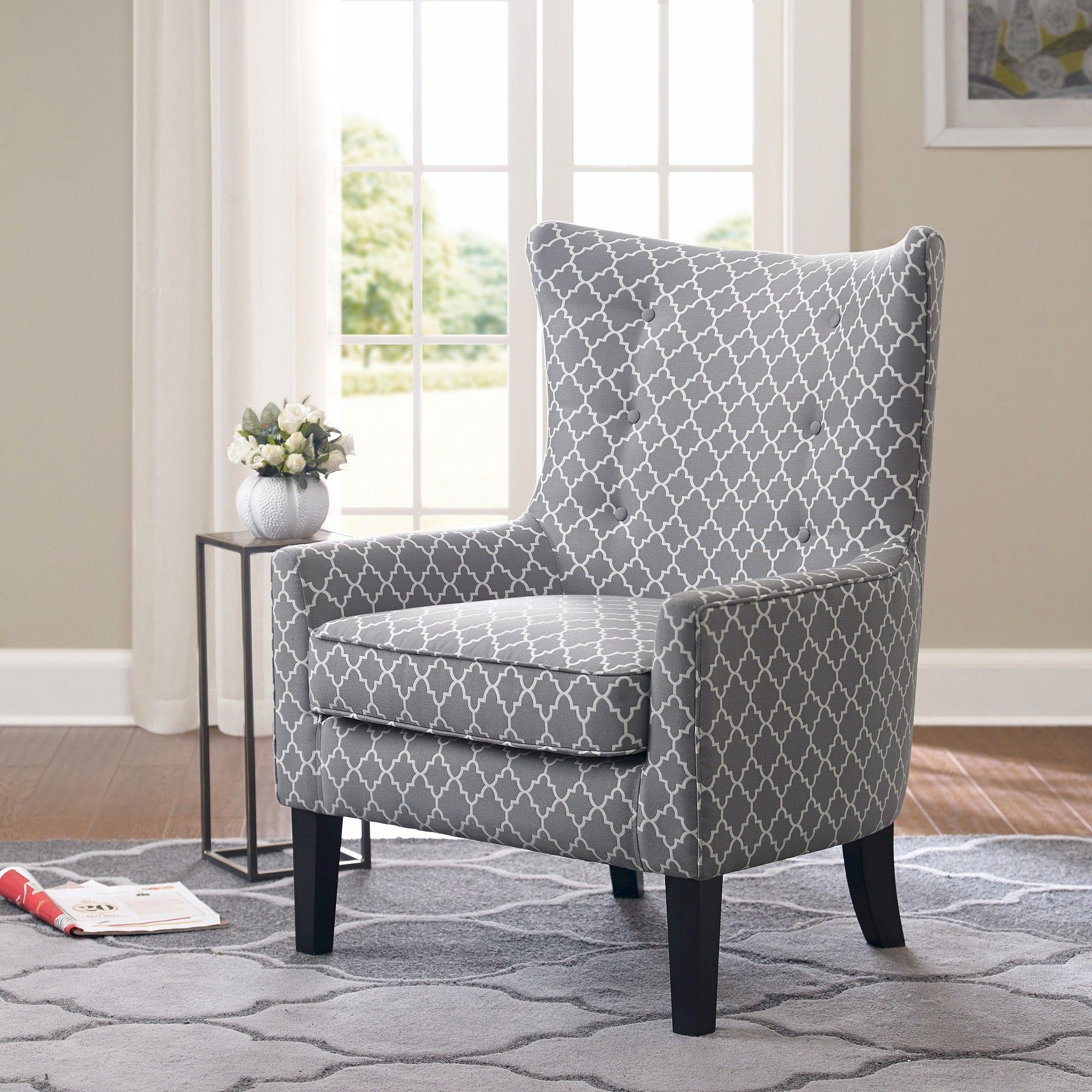 Madison Park Carissa Shelter Wing Chair - Multi - 29.92W x 30.71D x 42.13H"