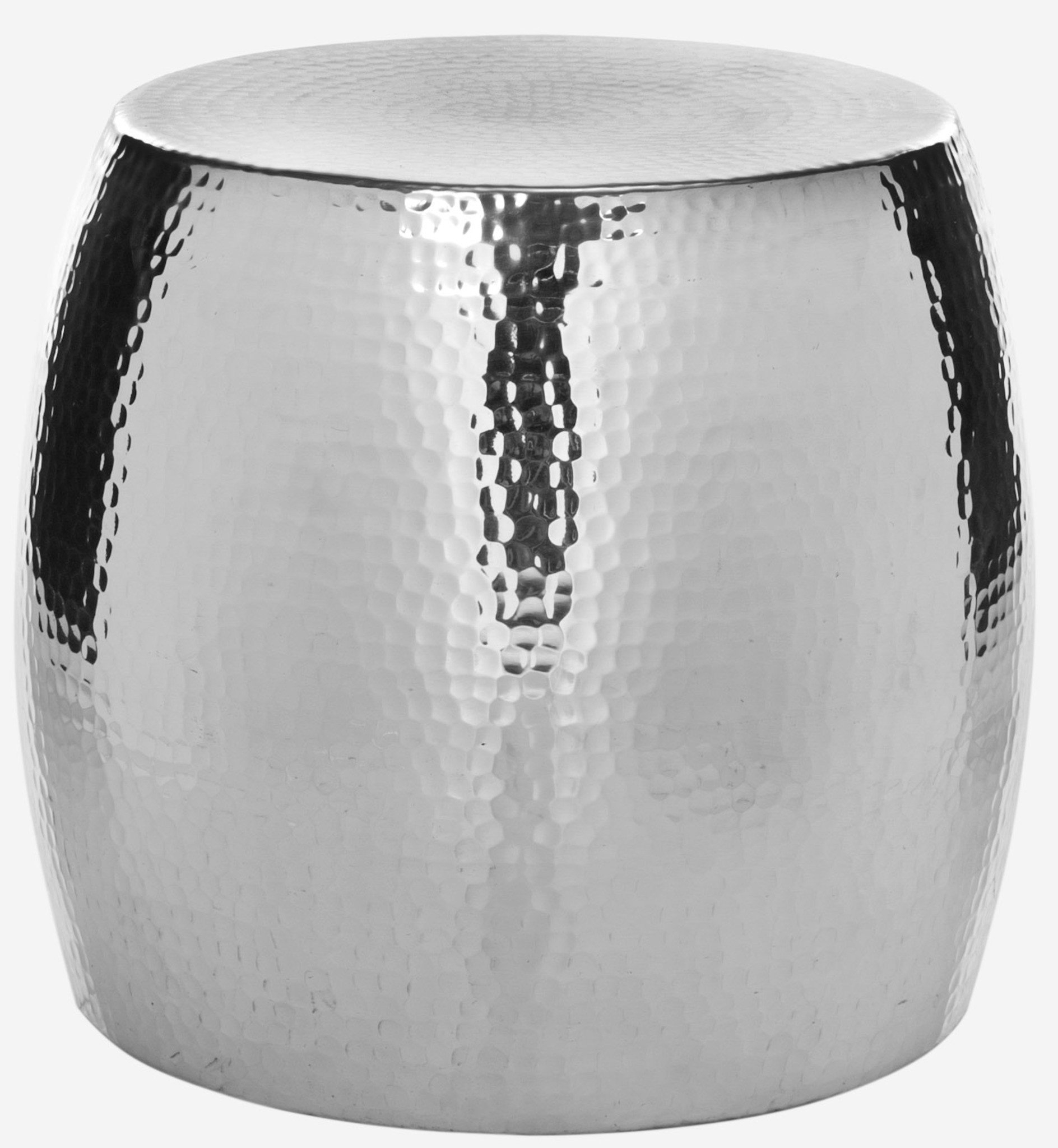 Safavieh Vanadium Aluminum Round Stool in Silver