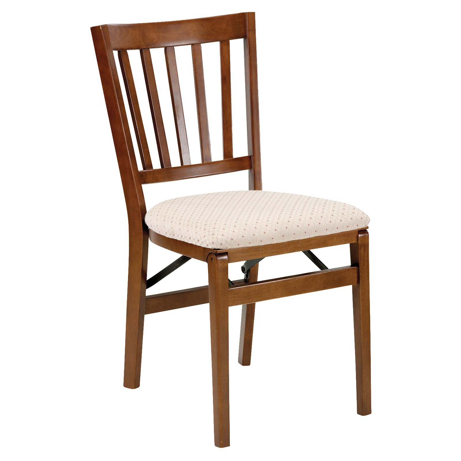 Schoolhouse Wood Folding Chair with Upholstered Seat (Set of 2) Finish: Fruitwood