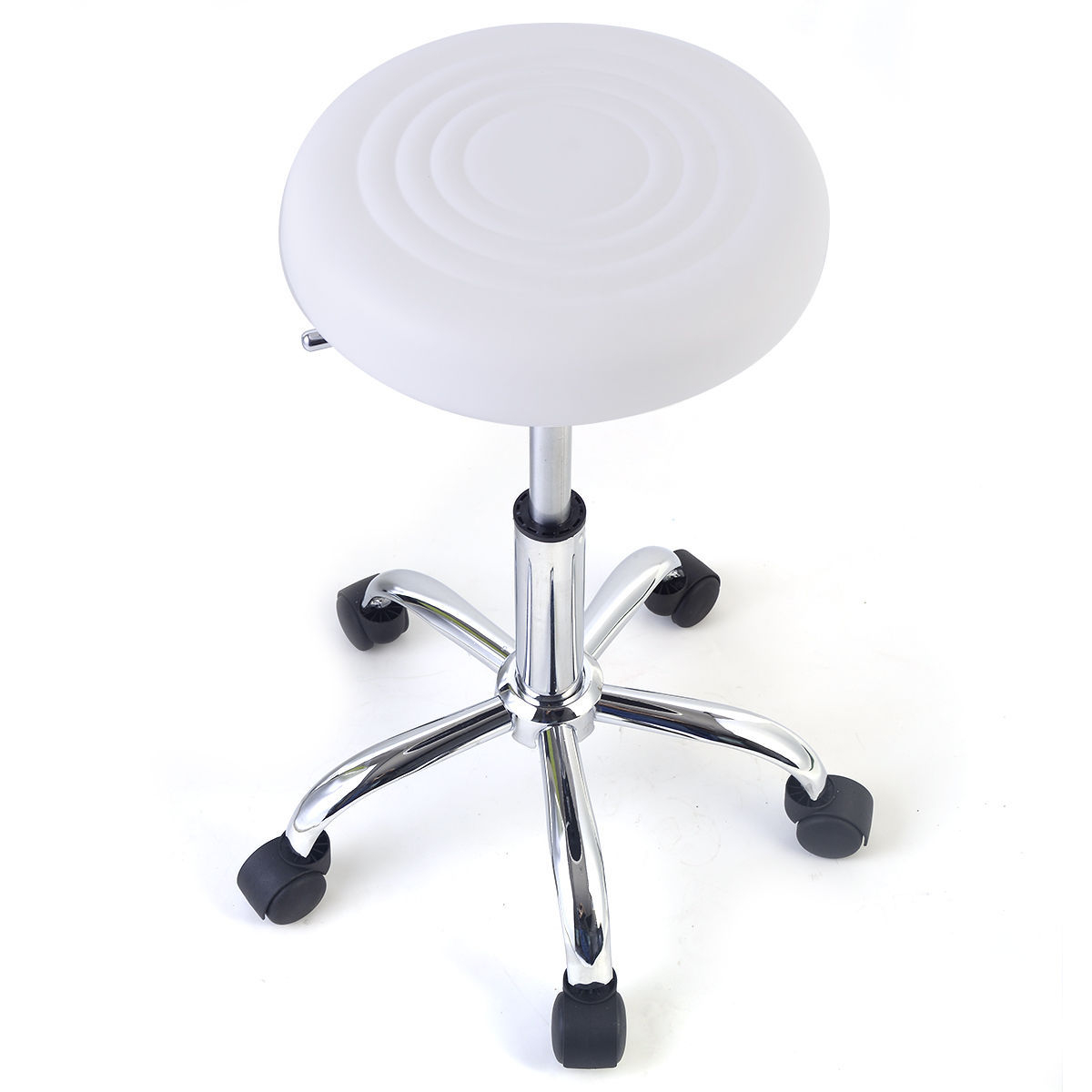 Super buy Adjustable 5 Wheels Hydraulic Rolling Swivel Stool Chair Tattoo Facial Massage Spa 250lbs Capacity White