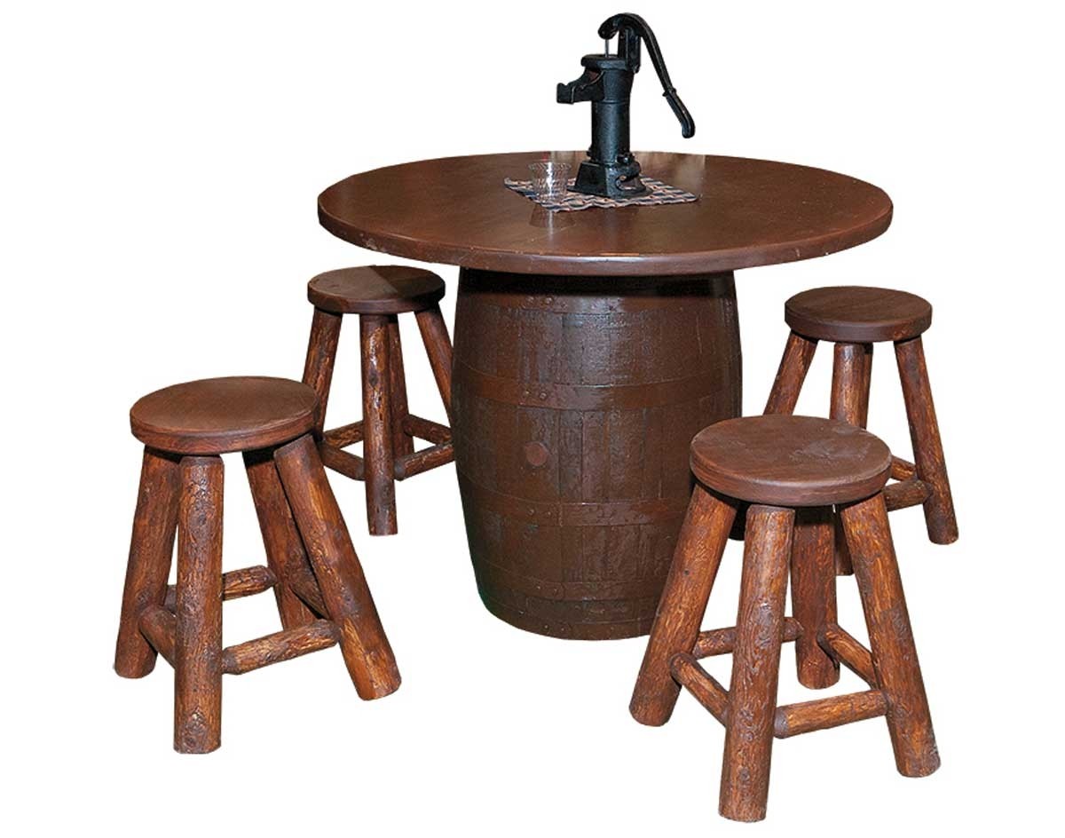 Whiskey Barrel Bar Table - Cedar Stain