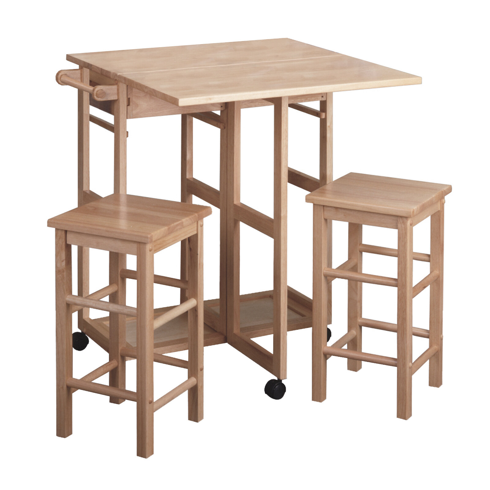 Winsome Wood 39330 Space Saver with 2 Stools, Square