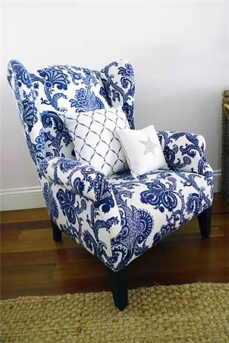 Blue and white chair
