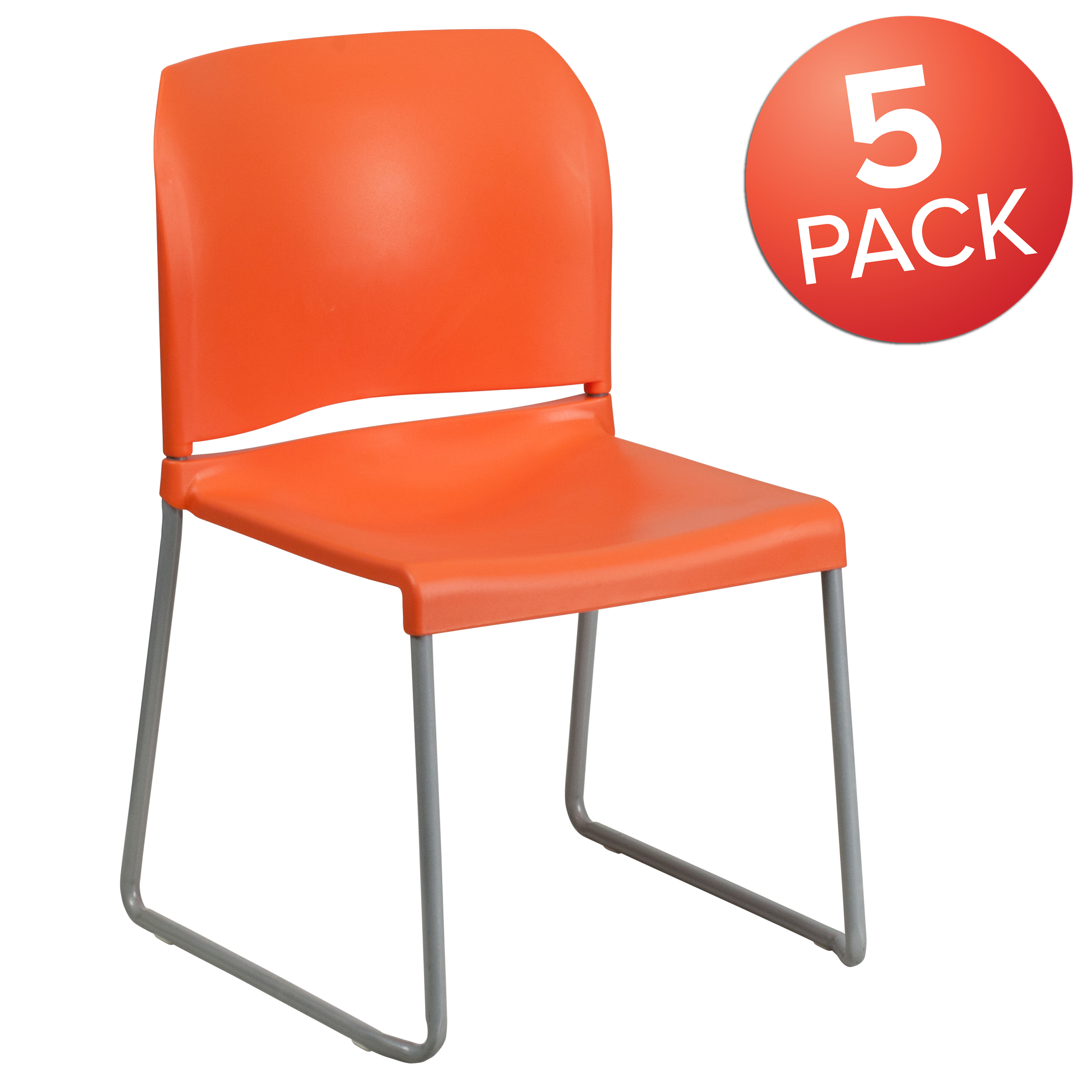 Stackable Plastic Chairs Ideas On Foter   Flash Furniture Hercules Series 880 Lb Capacity Orange Full Back Contoured Stack Chair With Sled Base Rut 238a Or Gg 