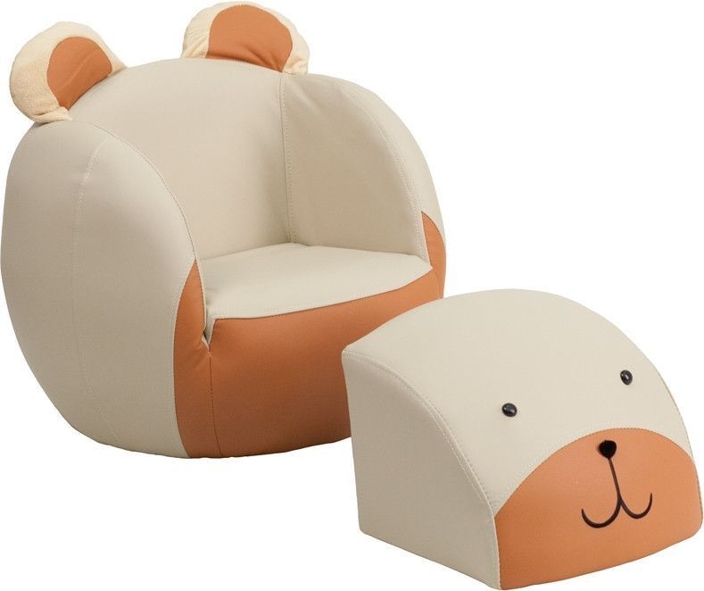 Flash Furniture Kids Bear Chair and Footstool