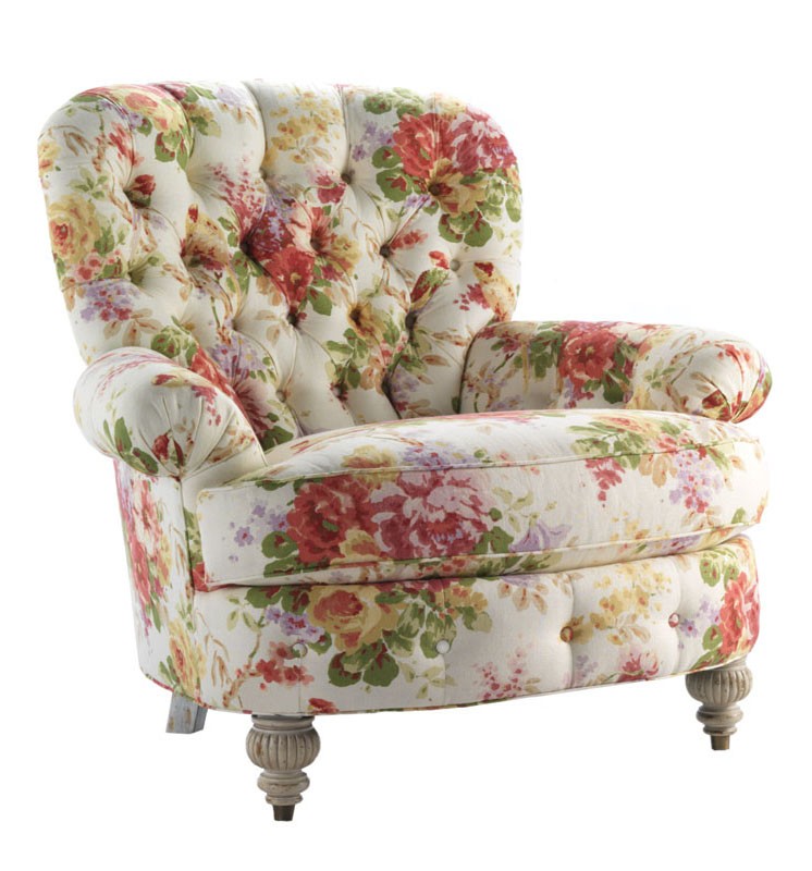 Floral armchairs
