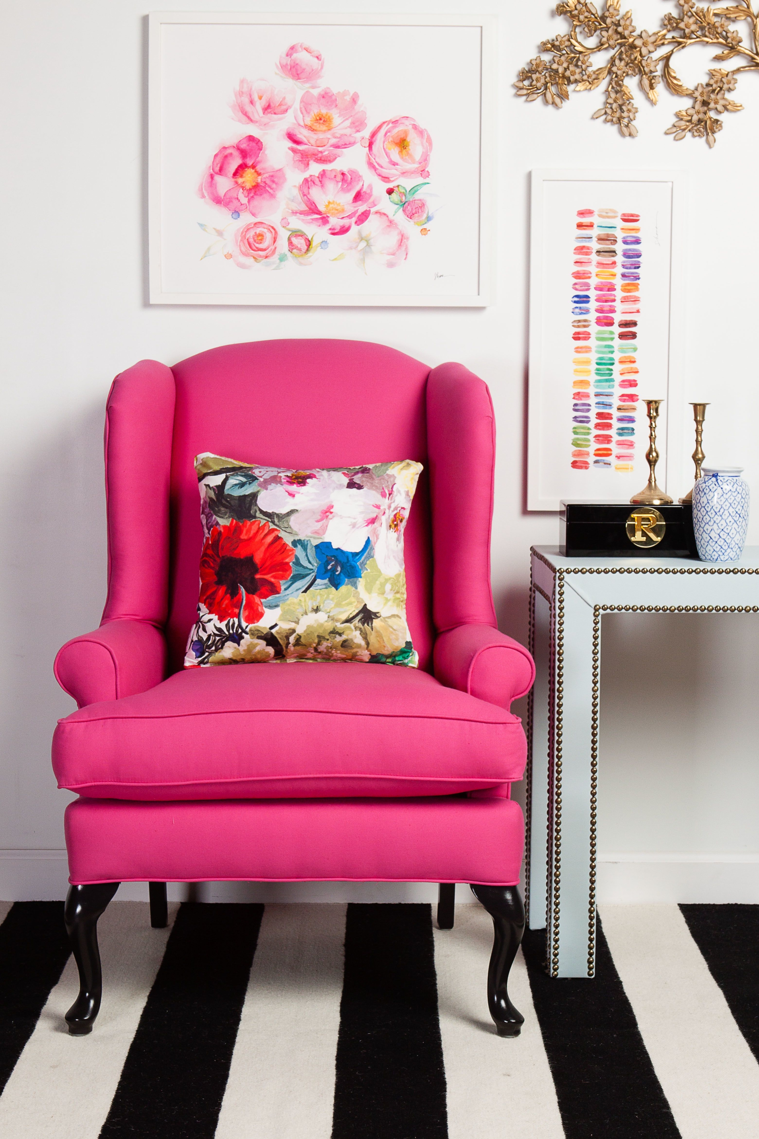 Hot pink Chairs - Eclectic - living room - Nest Instinctual Interiors