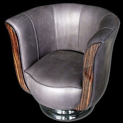 Leather tub chair swivel