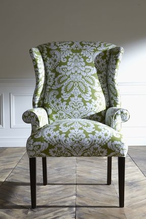 lime green wingback chair