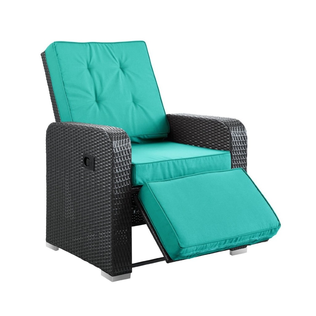 Modern Outdoor Patio Armchair Recliner Blue