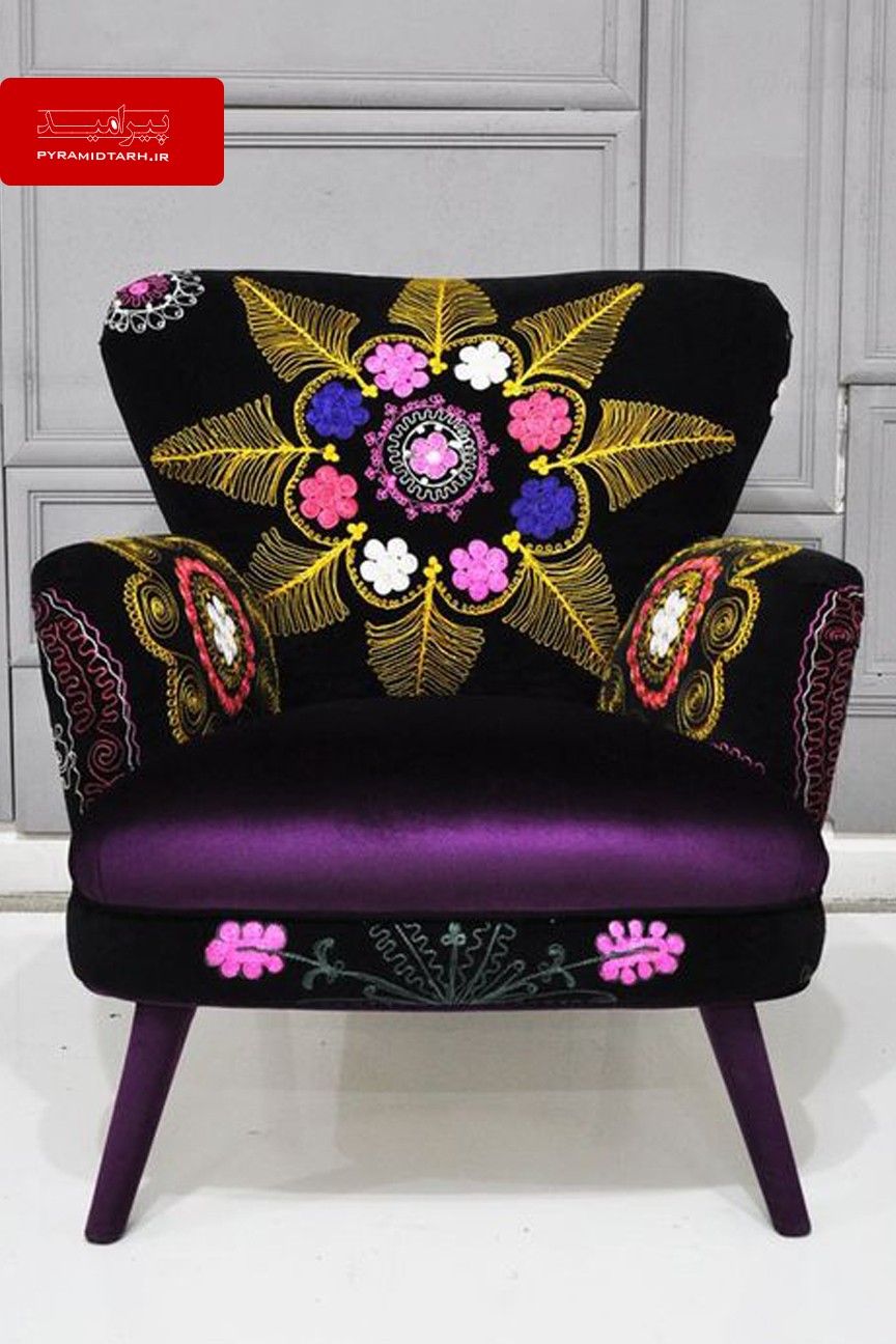 Patchwork armchair with suzani and