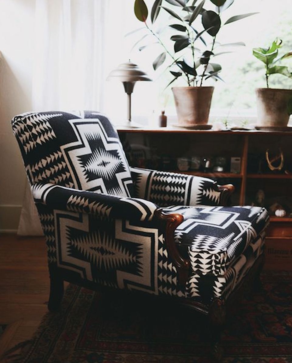 Patterned arm chair