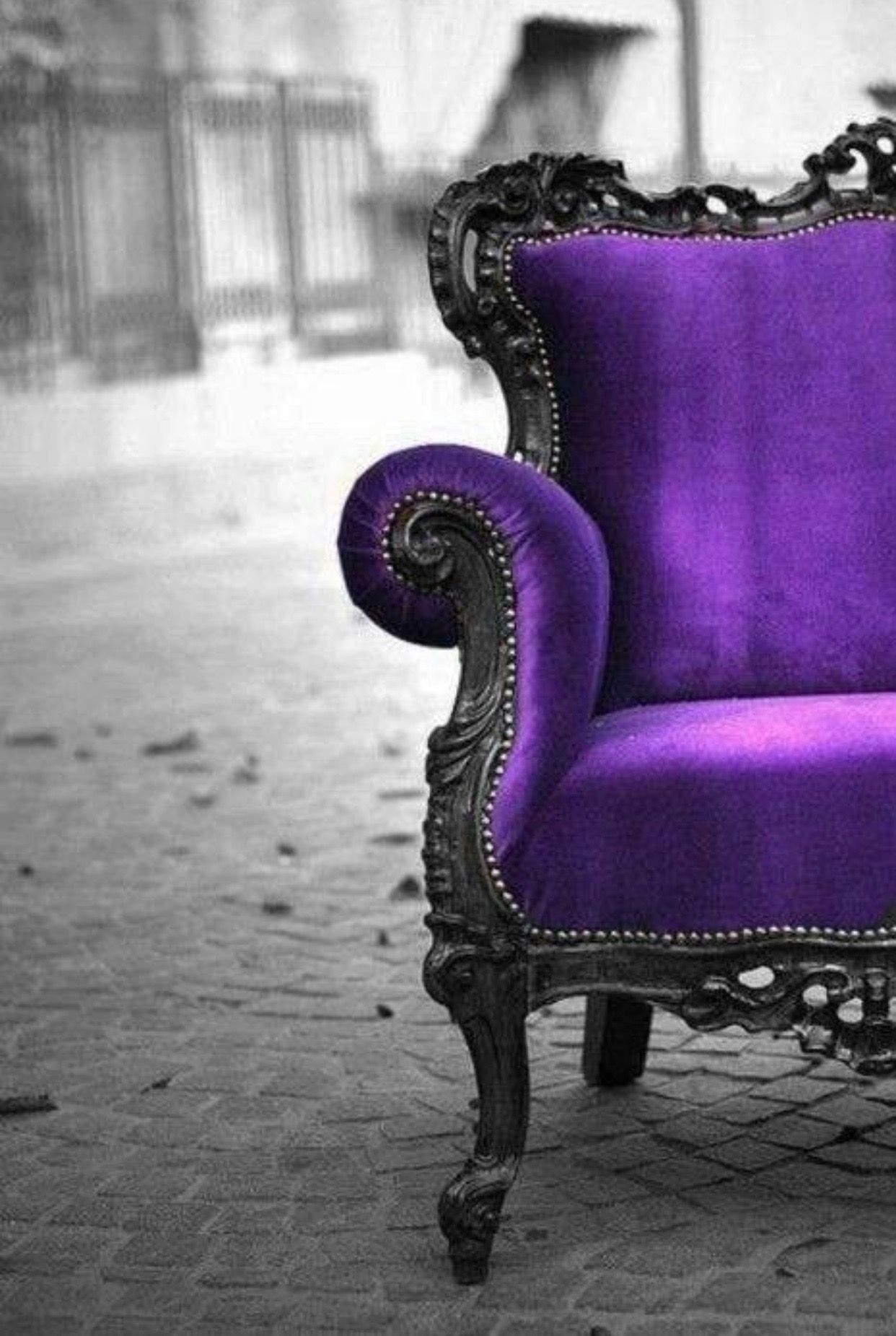 Purple armchairs