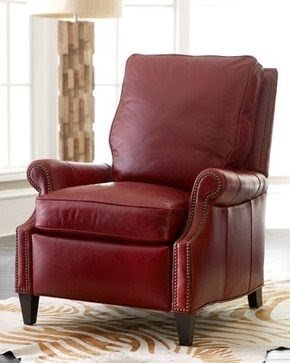 Red leather recliner 5