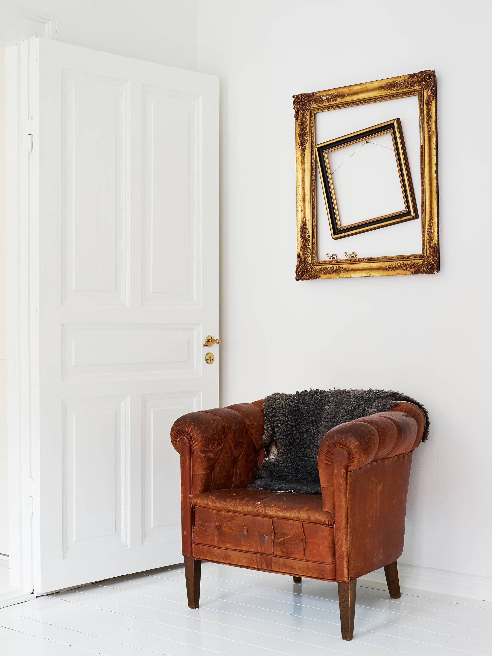 Small leather settee