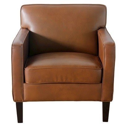 Target cooper upholstered armchair camel bonded leather image zoom