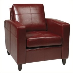 Red Leather Armchairs - Foter