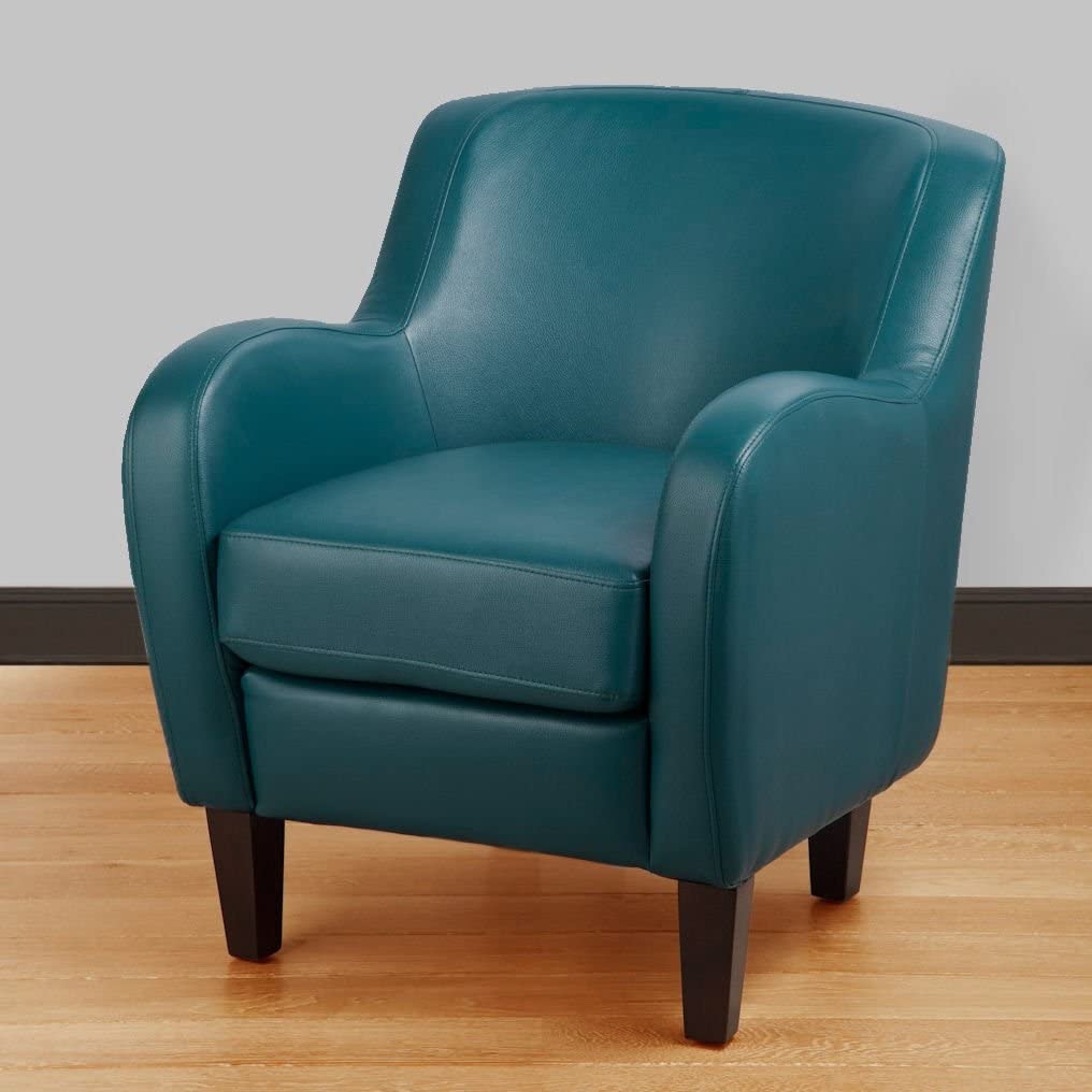 Bedford turquoise bonded leather tub chair