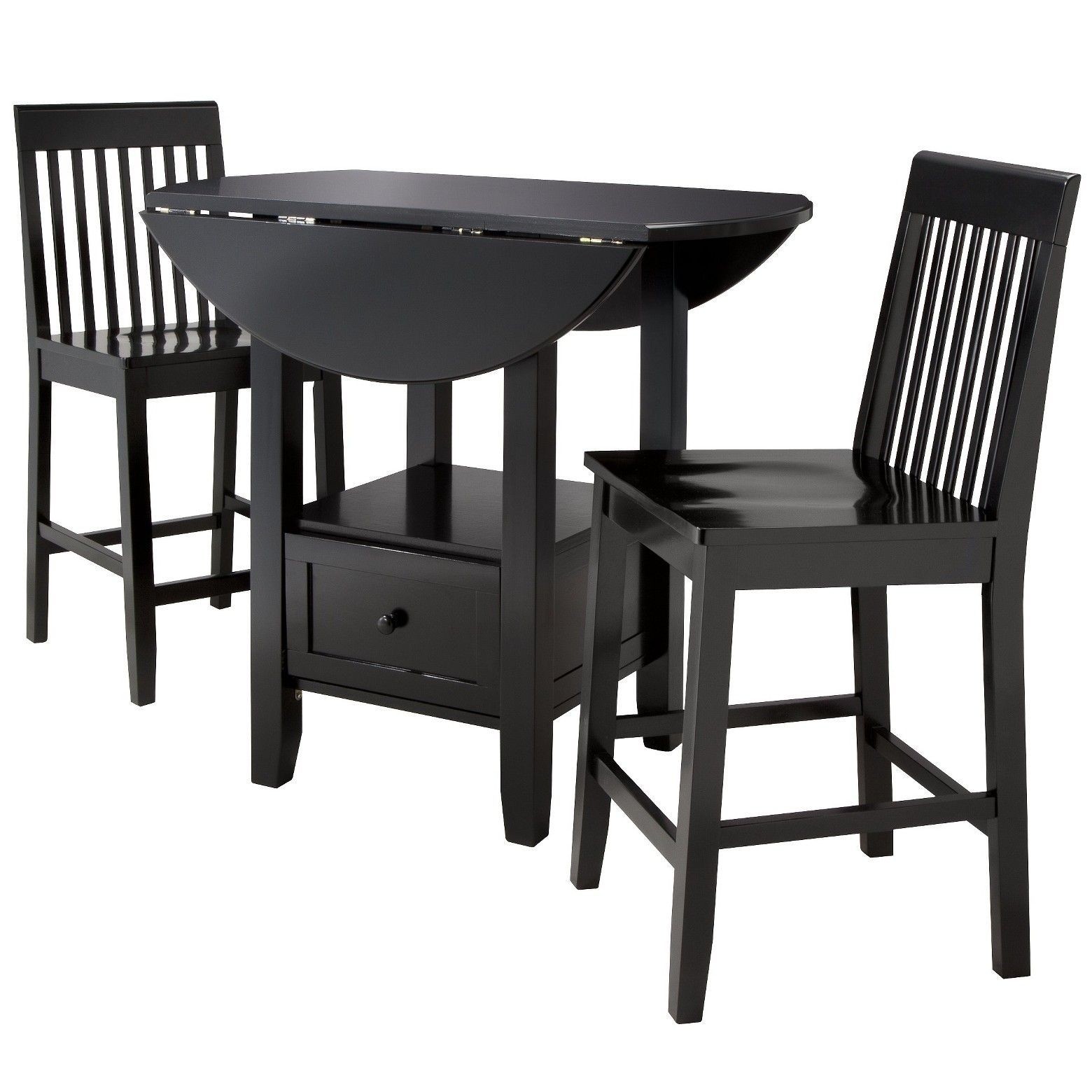 Black space saver table and chairs