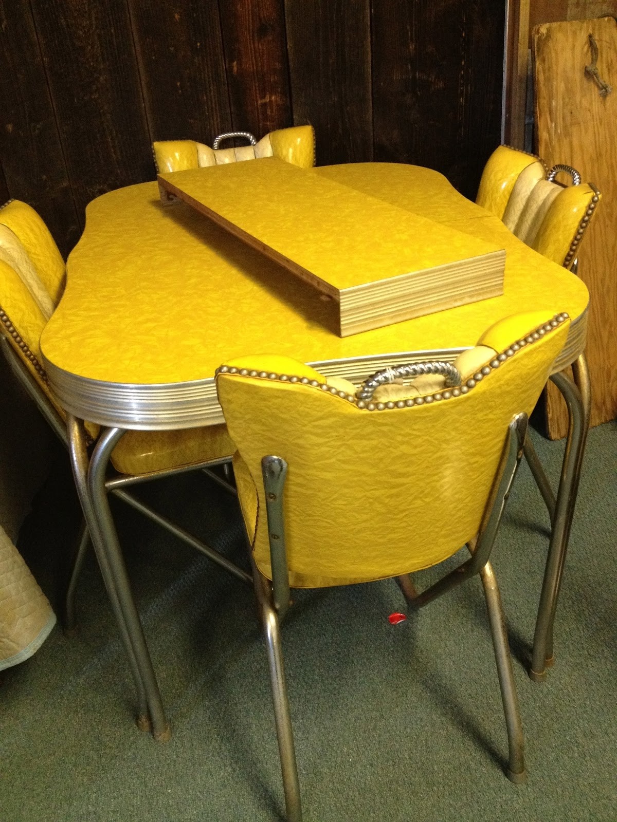 Vintage chrome and vinyl kitchen online chairs