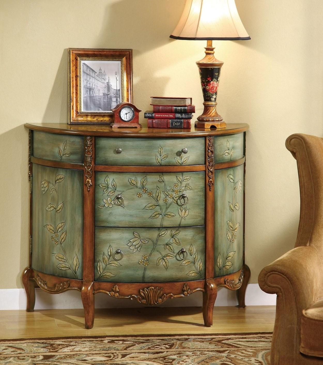 Coaster Home Furnishings Traditional Accent Cabinet, Antique Green