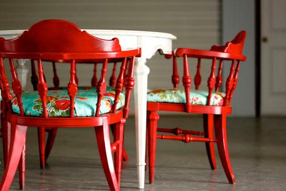 Custom upholstery vintage red barrel