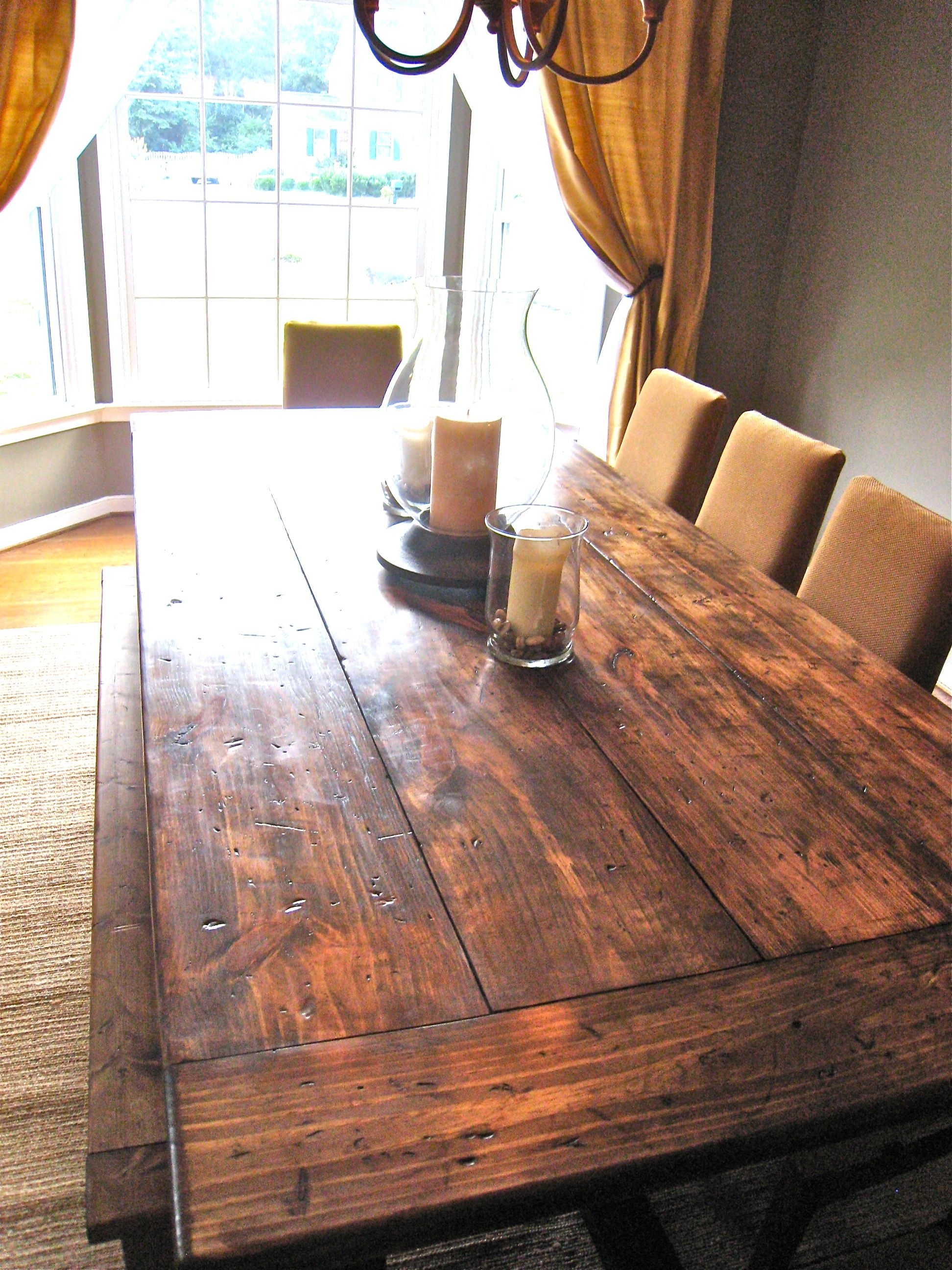 Farmhouse dining table with bench