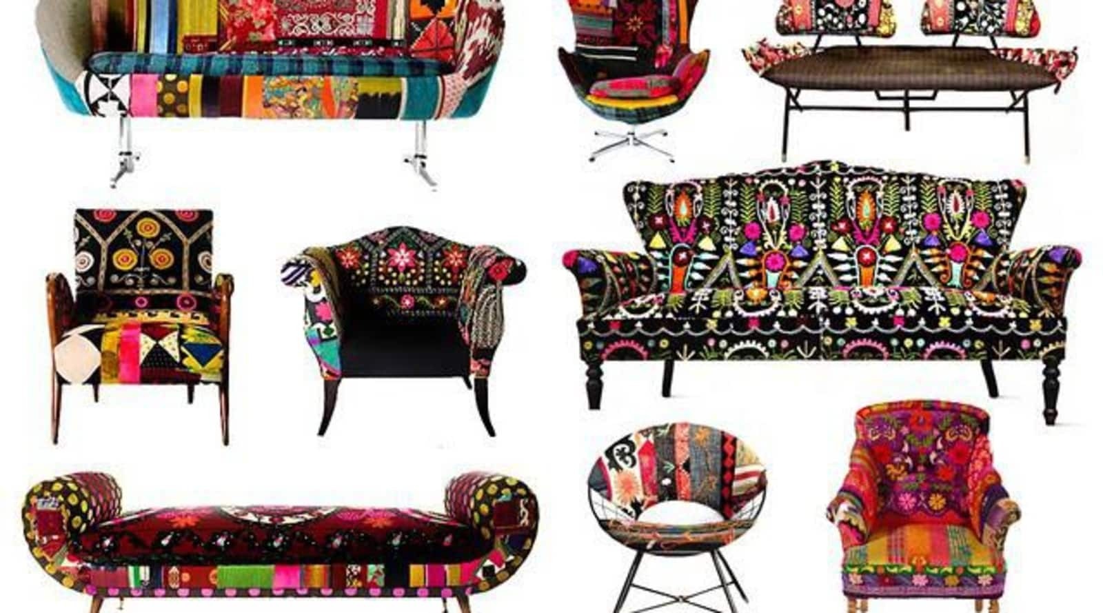 Floral fabric sofas
