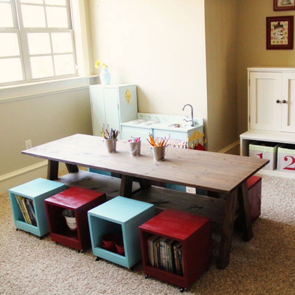 kids desk bench