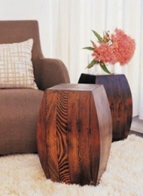 Low wooden stools