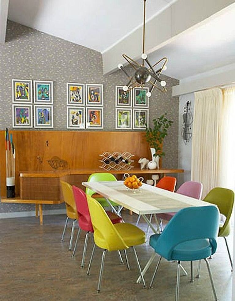 Mid century inspired dining room i like the configuration of
