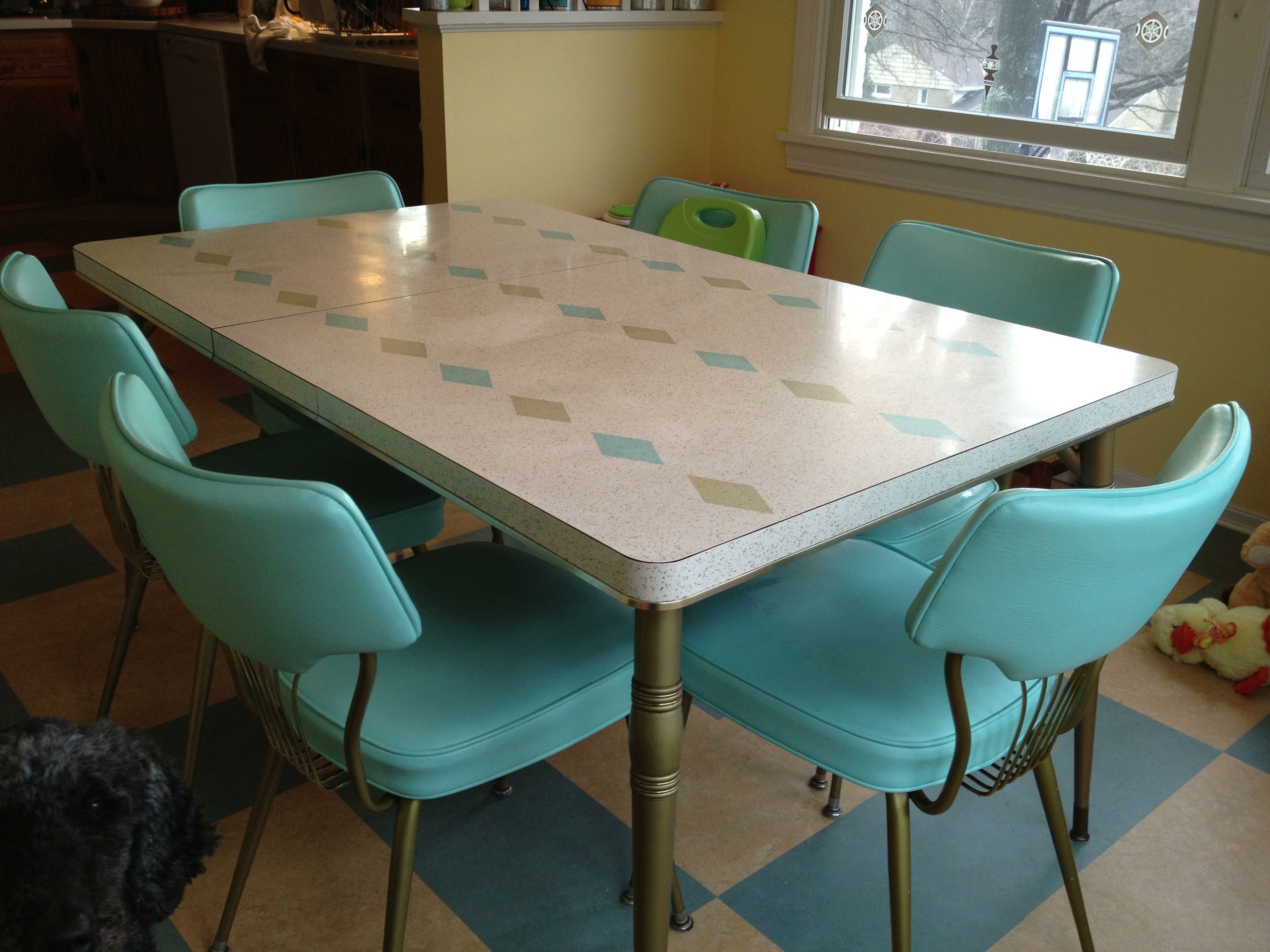 retro chrome kitchen table chair