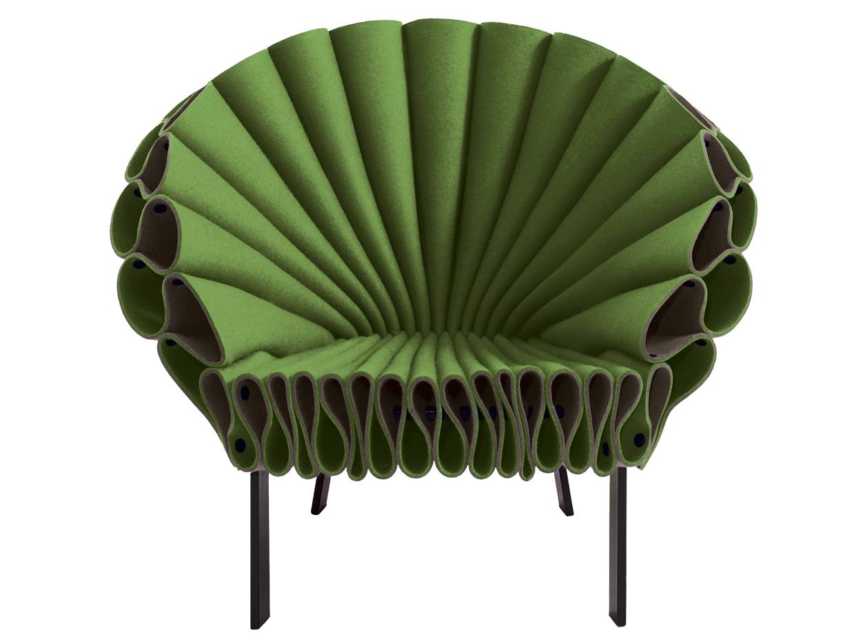Peacock chair designed by dror bershetrit 2009 wool rayon felt
