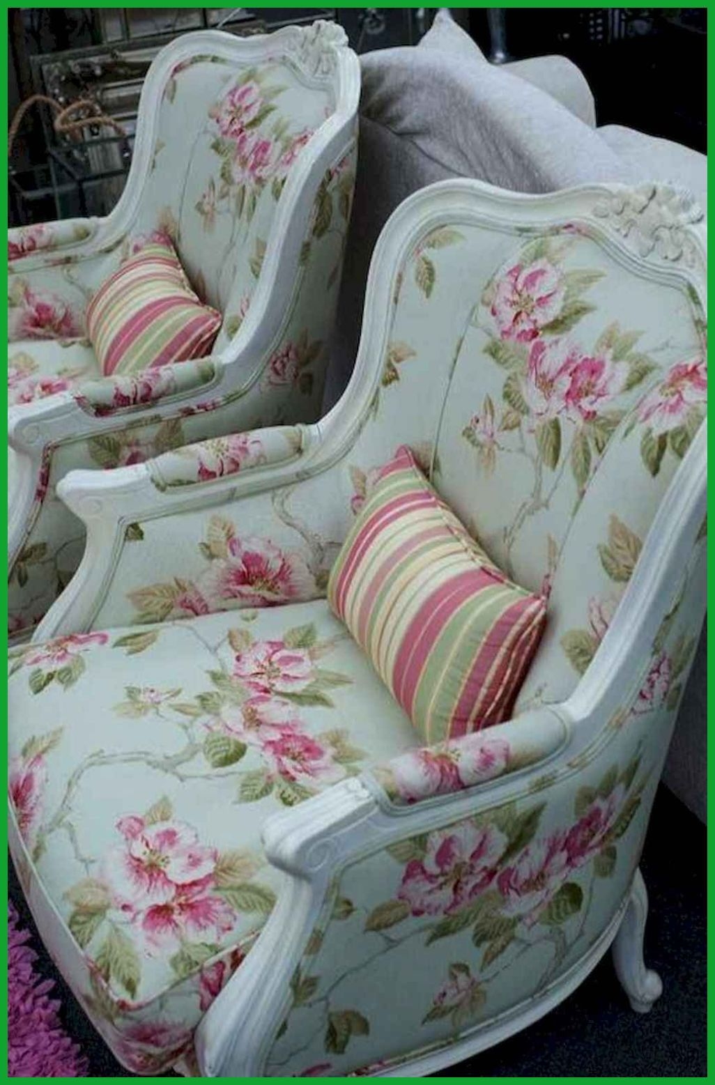 Pink wingback chair