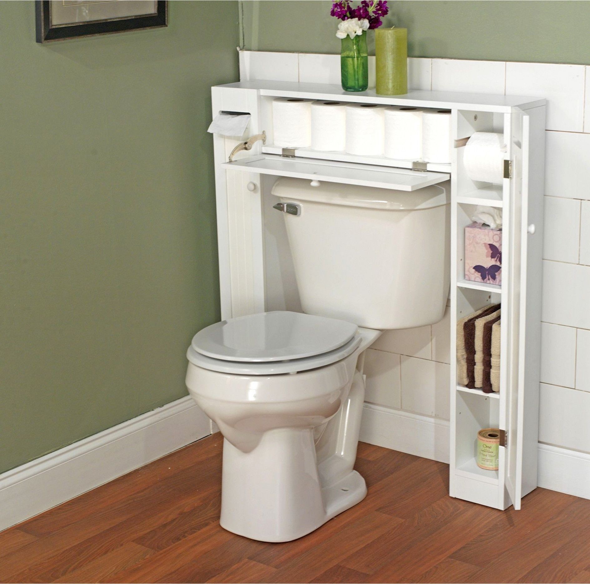 Bathroom toilet cabinet storage over shelves wood wall freestanding wooden spacesaver doors furniture bath walmart