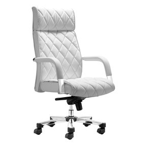 White Leather Desk Chairs - Foter